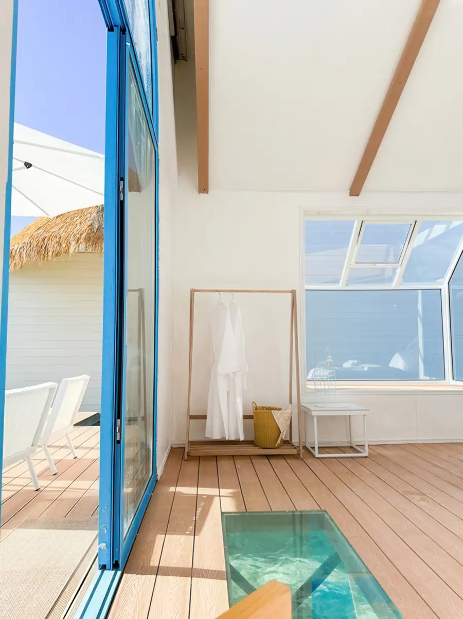 Glass floor with balcony access in Family Suite Royal Resort Semporna